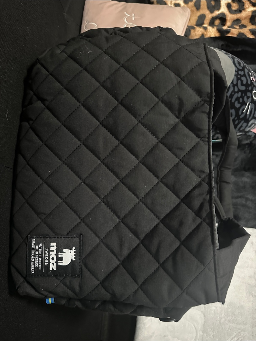 MOON Sweden Quilted Black Stroller Footmuff